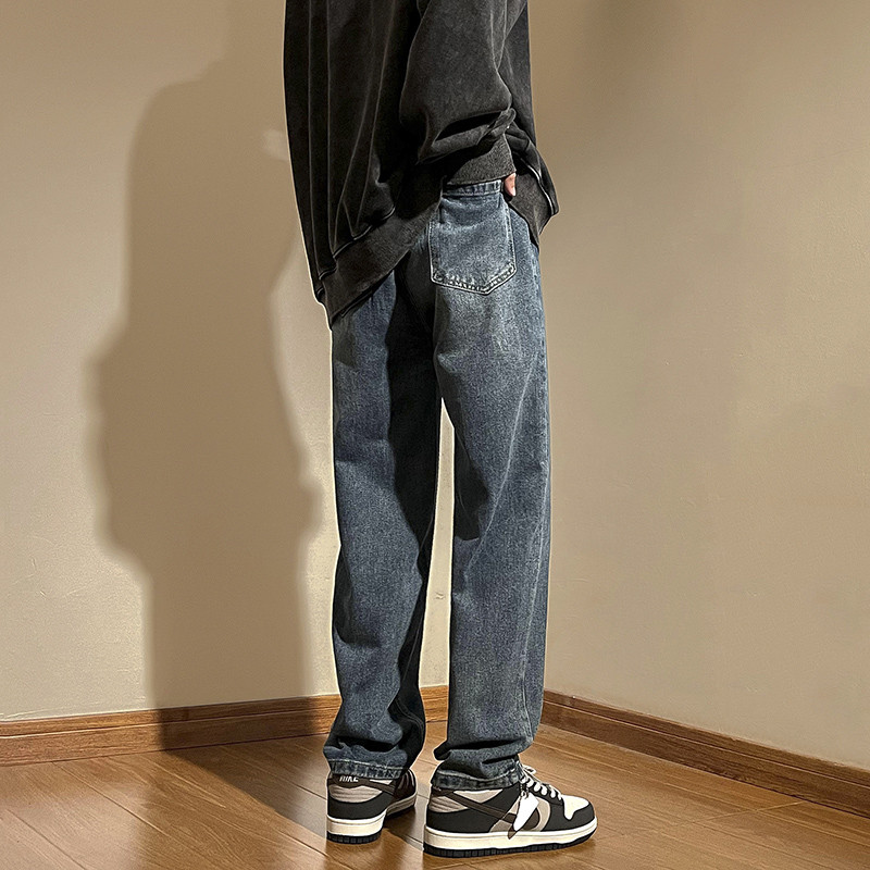 Proljeće 2023. Nove muške modne traperice široke ravne traper hlače Korejska ulična odjeća Vintage spojene hlače širokih nogavica Brand odjeća