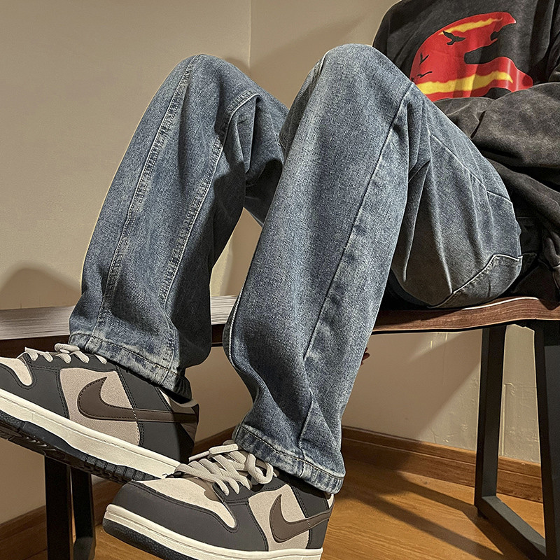 Proljeće 2023. Nove muške modne traperice široke ravne traper hlače Korejska ulična odjeća Vintage spojene hlače širokih nogavica Brand odjeća