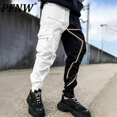 PFNW Jednobojne majice s prošivenim džepovima Cargo hlače Muška tamna High Street odjeća Jesenski široki trend Techwear Muška tamna odjeća 12A1697