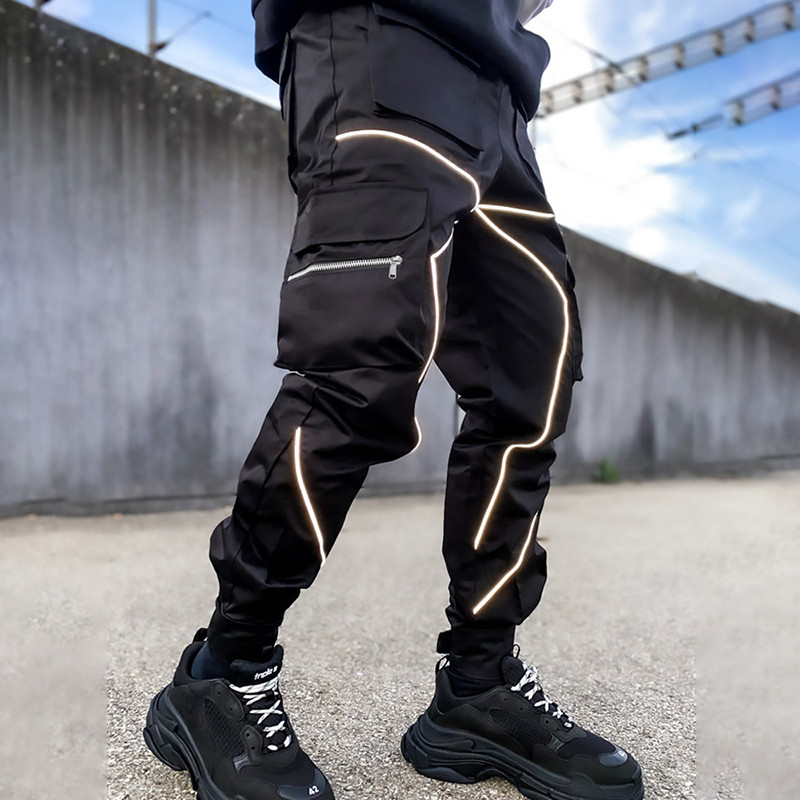 PFNW Jednobojne majice s prošivenim džepovima Cargo hlače Muška tamna High Street odjeća Jesenski široki trend Techwear Muška tamna odjeća 12A1697