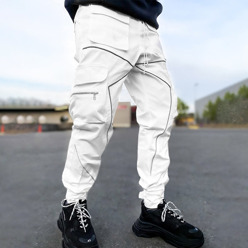 PFNW Jednobojne majice s prošivenim džepovima Cargo hlače Muška tamna High Street odjeća Jesenski široki trend Techwear Muška tamna odjeća 12A1697