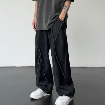 2023 Νέο καλοκαιρινό τζιν ανδρικό συνονθύλευμα τζιν παντελόνι ανδρικό oversize φαρδύ casual φαρδύ παντελόνι Streetwear Harajuku Clothing