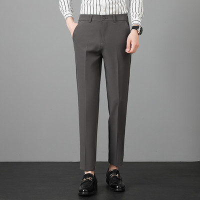 Luksuslikud meeste vabaaja püksid Korea versioon Vintage sirged noorte üheksa punktiga Western Stretch püksid vana raha