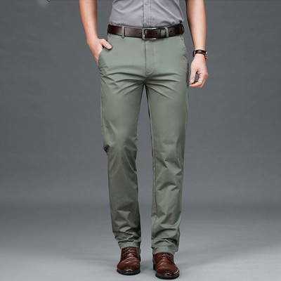 Muške zimske tople ležerne rastezljive uske hlače s podstavom od flisa, formalne ravne chino hlače, poslovne hlače