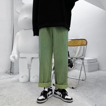 Κορεατική μόδα Ανδρικό τζιν μωβ φαρδύ παντελόνι Streetwear ελαστική μέση Y2k φαρδύ τζιν ίσιο υπερμεγέθη παντελόνι Αντρικό