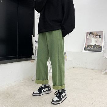 Κορεατική μόδα Ανδρικό τζιν μωβ φαρδύ παντελόνι Streetwear ελαστική μέση Y2k φαρδύ τζιν ίσιο υπερμεγέθη παντελόνι Αντρικό