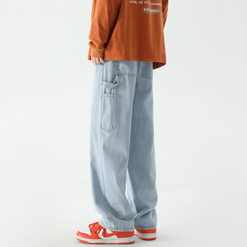 Ανοιξιάτικο νέο αντρικό τζιν Cargo φαρδύ ίσιο κορεάτικο τζιν παντελόνι ελαστική μέση Hip Hop Streetwear Y2K Παντελόνι