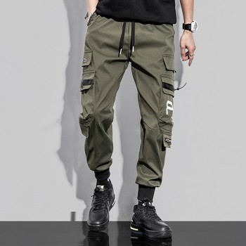 PFNW мъжки карго панталони тънък молив със средна еластична талия мъжки улични дрехи есенни тънки функционални вятърни мъжки панталони