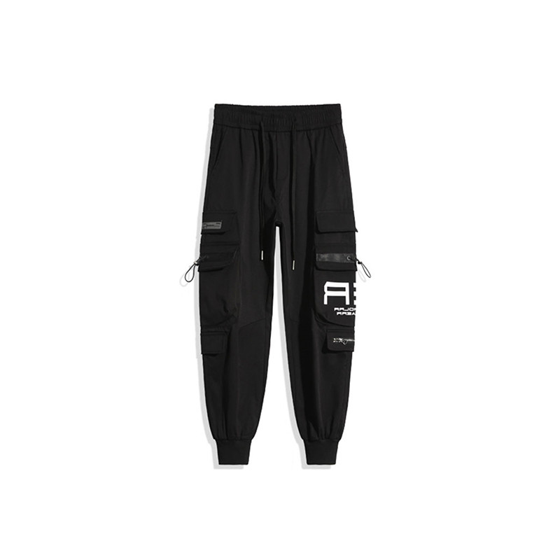 PFNW Man Cargo Παντελόνι Slim Pencil Mid Elastic Waist Man High Street Streetwear Φθινοπωρινό Λεπτό Λειτουργικό Ανεμικό Ανδρικό Παντελόνι