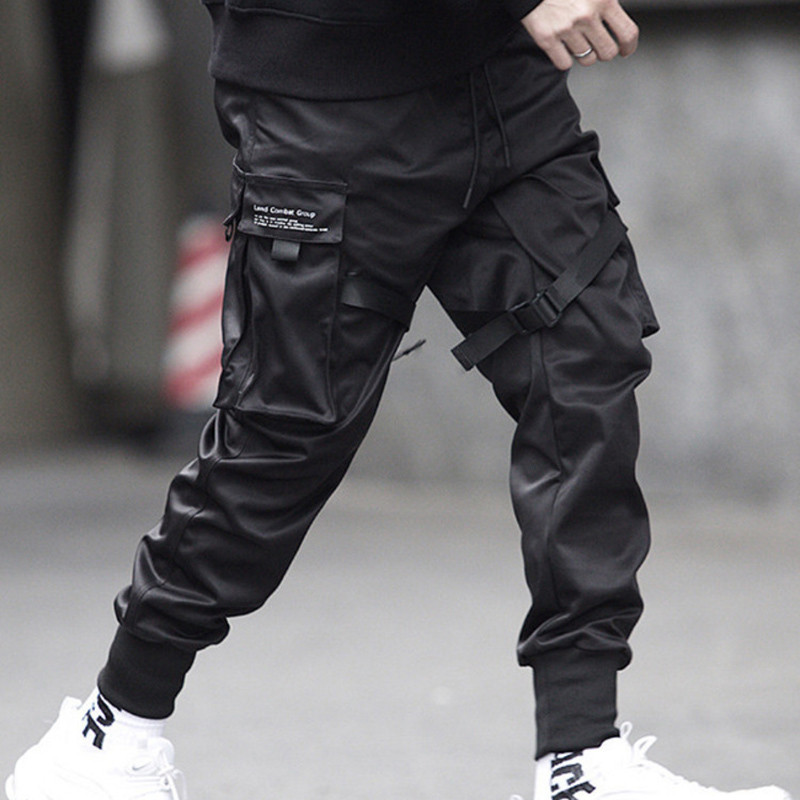 PFNW Cargo Pants Functional Wind Darkwear Solid Black Safari Style High Street Φθινοπωρινό ελαστικό ανδρικό παντελόνι μέσης 12A0935