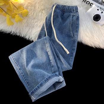 Άνοιξη 2023 Νέο Ανδρικό ελαστικό τζιν φαρδύ τζιν κορεατικής μόδας τζιν φαρδύ παντελόνι Vintage μπλε ανδρικό παντελόνι