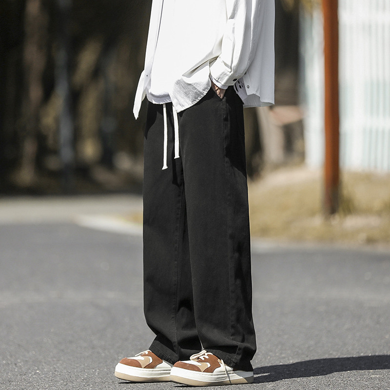 Άνοιξη 2023 Νέο Ανδρικό ελαστικό τζιν φαρδύ τζιν κορεατικής μόδας τζιν φαρδύ παντελόνι Vintage μπλε ανδρικό παντελόνι