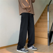 Proljeće 2023. Nove muške široke crne traperice u korejskom stilu Modni dizajn s elastičnim strukom Denim hlače širokih nogavica Vintage široke muške hlače