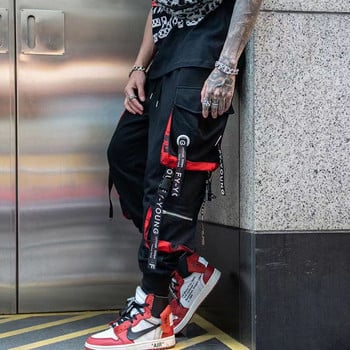 Κλασικό streetwear Hip Hop Joggers Ανδρικές κορδέλες Cargo Παντελόνι Τσέπες Track Tactical Casual Αντρικό Παντελόνι Φούτερ KZ99