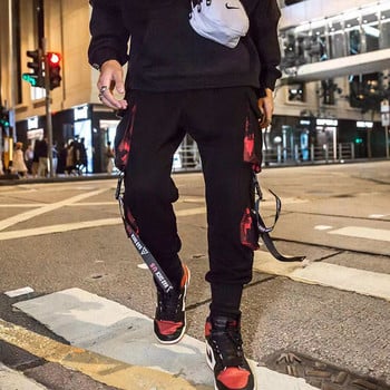 Класически Streetwear Хип-хоп Джогери Мъжки панталони с букви Карго панталони Джобове Писта Тактически ежедневни мъжки панталони Спортен панталон KZ99