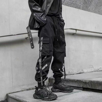 Класически Streetwear Хип-хоп Джогери Мъжки панталони с букви Карго панталони Джобове Писта Тактически ежедневни мъжки панталони Спортен панталон KZ99