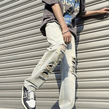 2023 Νέο διακριτικό σκισμένο ανδρικό ρετρό τζιν Κορεατικής μόδας Streetwear Slim-fit Παντελόνι τζιν παντελόνι παντελόνι High Street Ανδρικό
