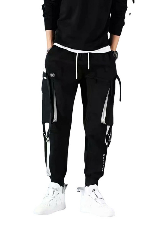 2023 Klasične ulične ležerne muške hlače s trakama za trčanje Muške uske proljetne kargo hlače Ženske hlače s više džepova