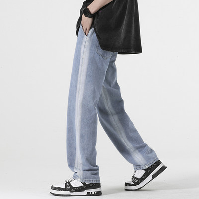 Ljeto 2023. Muške uske traperice Gradient Design Moda Streetwear Vintage Trendy Korejske traper hlače s ravnim nogavicama u struku