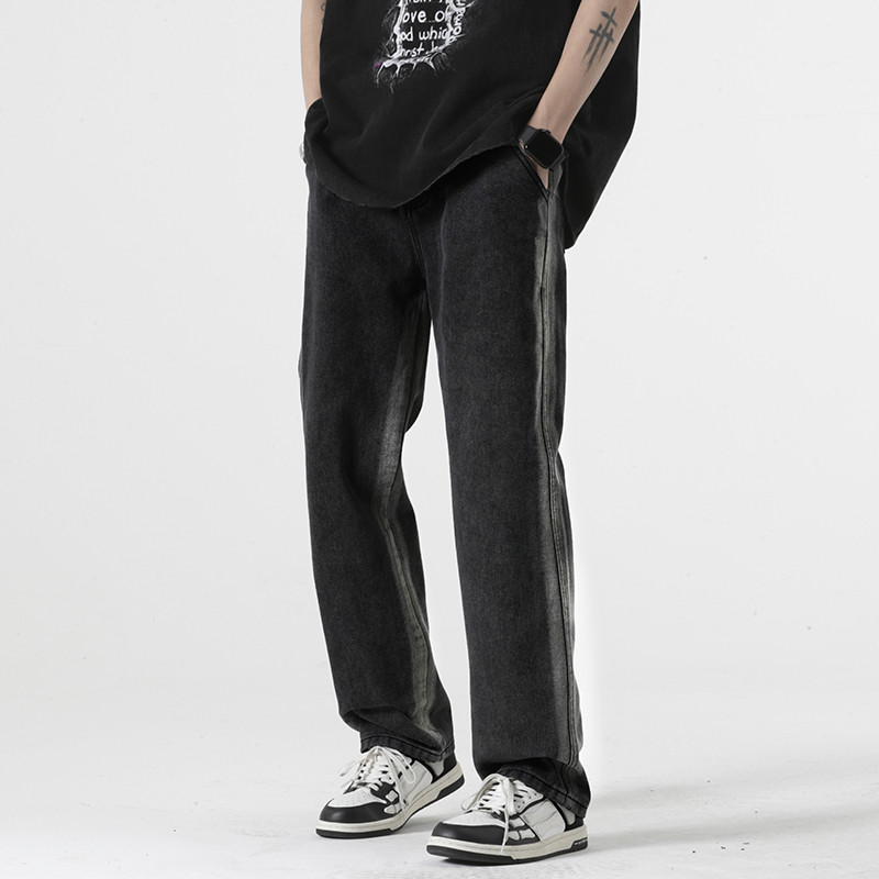 Ljeto 2023. Muške uske traperice Gradient Design Moda Streetwear Vintage Trendy Korejske traper hlače s ravnim nogavicama u struku