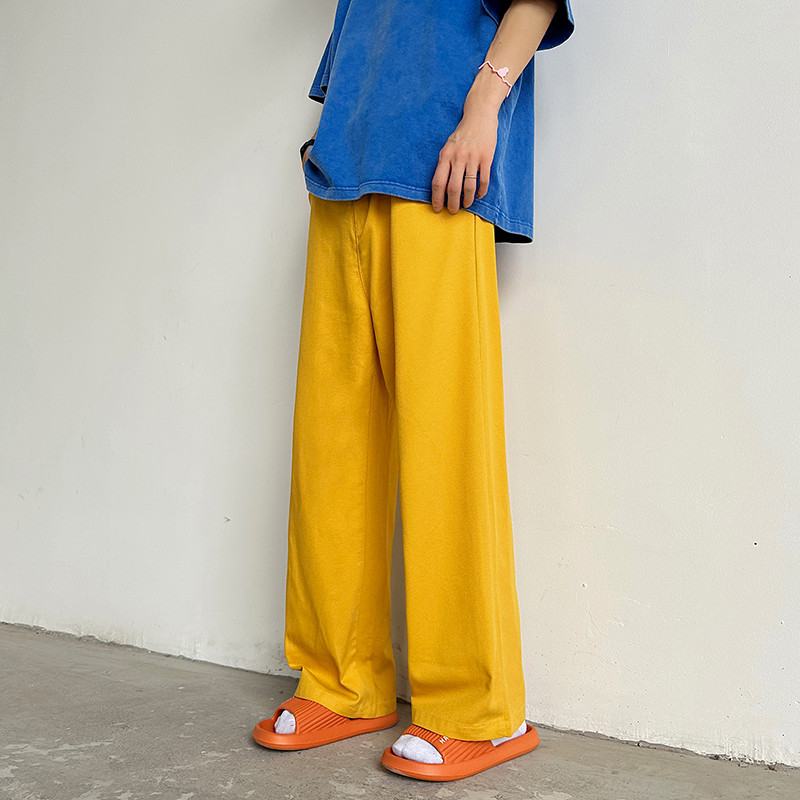 Bărbați de lucru Baggy Homme Pantaloni casual Blugi în stil clasic Femei Galben Albastru Roșu Pantaloni drepti largi Pantaloni motociclist denim