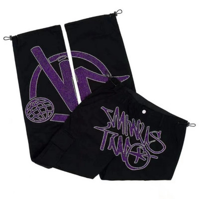 Y2k Jeans Muške Minus Two Cargo Y2k Baggy Casual Wide Oversized Cargo Crne traper hlače Harajuku Hip Hop Gothic Hlače Streetwear