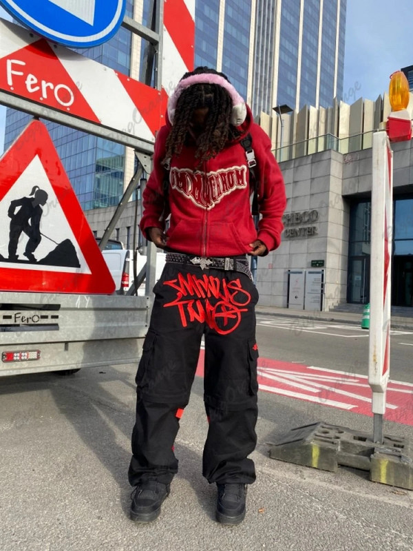 Y2k Jeans Muške Minus Two Cargo Y2k Baggy Casual Wide Oversized Cargo Crne traper hlače Harajuku Hip Hop Gothic Hlače Streetwear