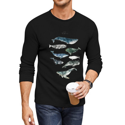 New Whales Long T-Shirt majice po mjeri prevelike majice vintage odjeća muške majice za vježbanje