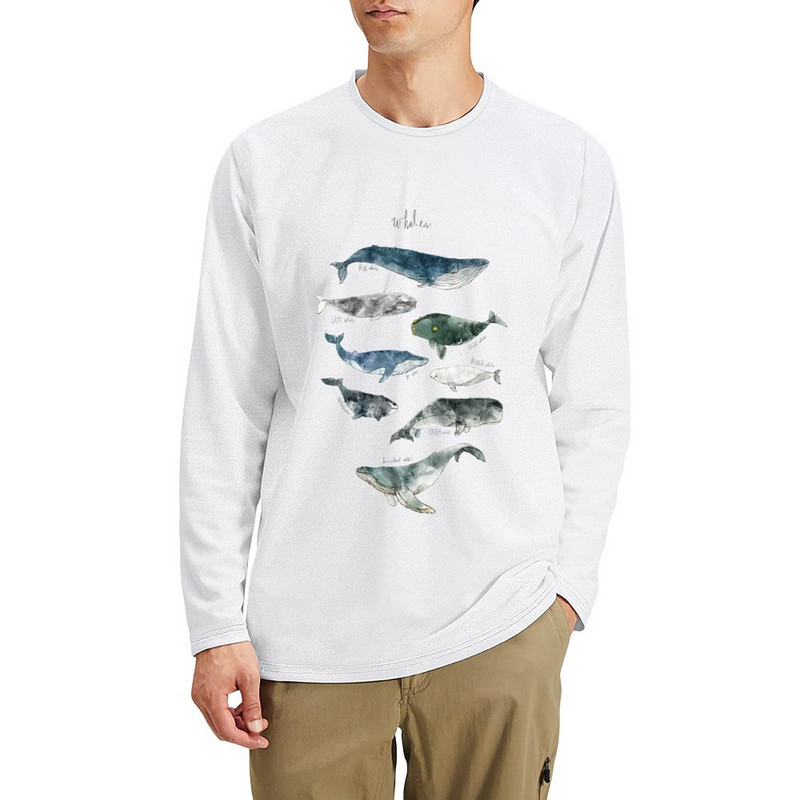 New Whales Long T-Shirt majice po mjeri prevelike majice vintage odjeća muške majice za vježbanje