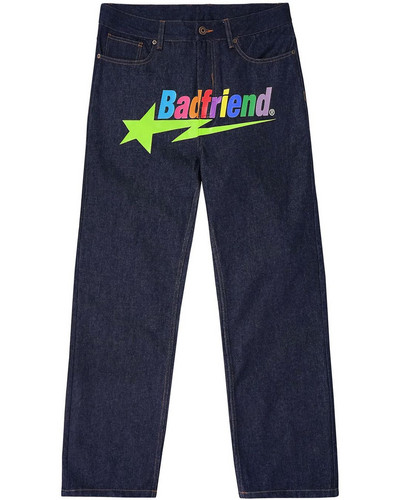 Y2k Jeans Badfriend Hip Hop Letter Μαύρο Παντελόνι Γυναικείο 2023 Νέα μόδα Casual Rock Φαρδύ παντελόνι Streetwear