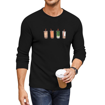 Νέο Boba Long T-Shirt χαριτωμένα ρούχα υπερμεγέθη μπλουζάκια μαύρα μπλουζάκια ανδρικά λευκά μπλουζάκια