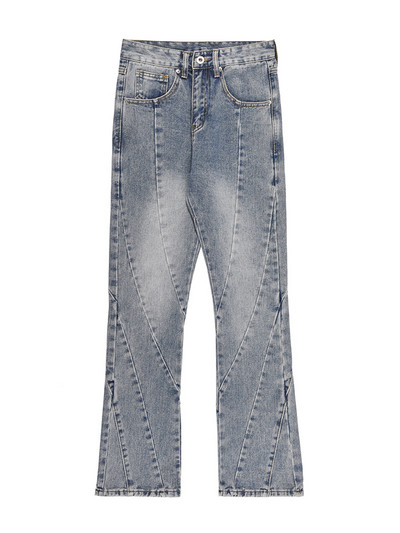 Spojene lepršave hlače Muške isprane opuštene traper hlače Jesen Zima Ulična odjeća Ležerne traperice Muškarci Muška odjeća