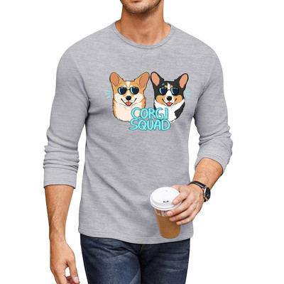 Naujas CORGI SQUAD - (Daktaras ir karalienė) Ilgi marškinėliai vintažiniai marškinėliai sportiniai marškinėliai mieli drabužiai marškinėliai vyrams