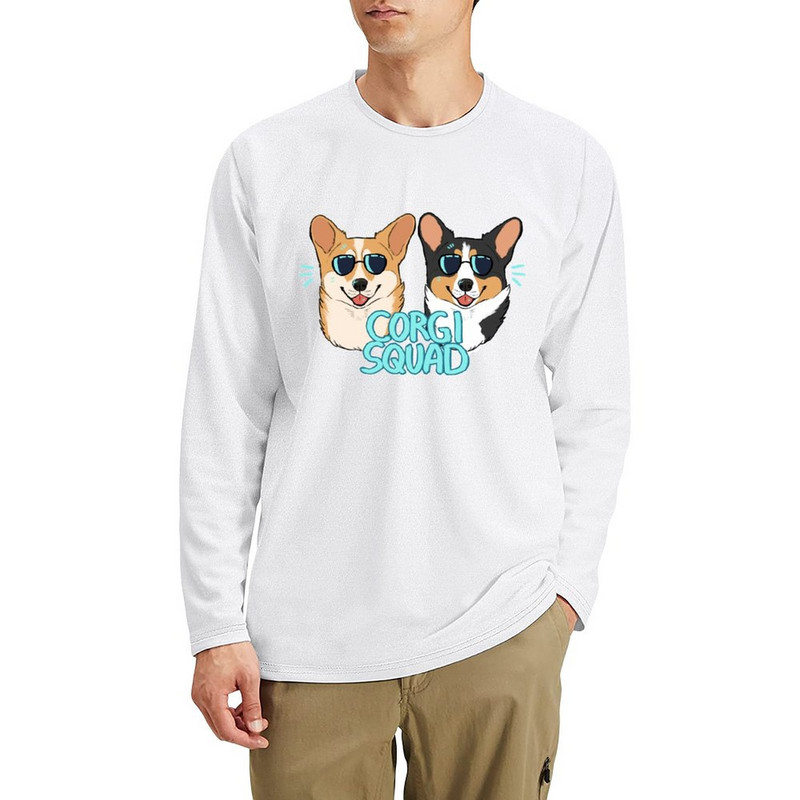 Naujas CORGI SQUAD - (Daktaras ir karalienė) Ilgi marškinėliai vintažiniai marškinėliai sportiniai marškinėliai mieli drabužiai marškinėliai vyrams