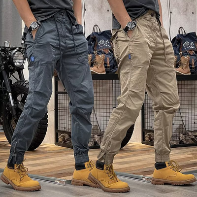 Camo Navy Trousers Man Y2k Tactical Military Cargo Nadrágok Férfi Techwear Kiváló minőségű kültéri hip-hop munka halmozott nadrág