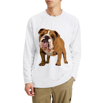 New Bulldog Long T-Shirt Големи тениски, тениски, тениска, kawaii дрехи, тежки тениски, мъжки дрехи