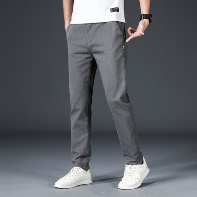 Ανδρικό KUBRO Summer, καθημερινή κορεατική έκδοση Trend Slim, ελαστικό παντελόνι μέσης 2023 Άνοιξη Νέο Stretch, ευέλικτο ανδρικό κανονικό παντελόνι