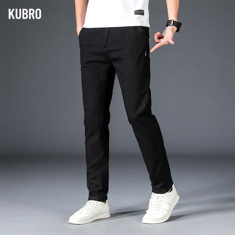 Ανδρικό KUBRO Summer, καθημερινή κορεατική έκδοση Trend Slim, ελαστικό παντελόνι μέσης 2023 Άνοιξη Νέο Stretch, ευέλικτο ανδρικό κανονικό παντελόνι