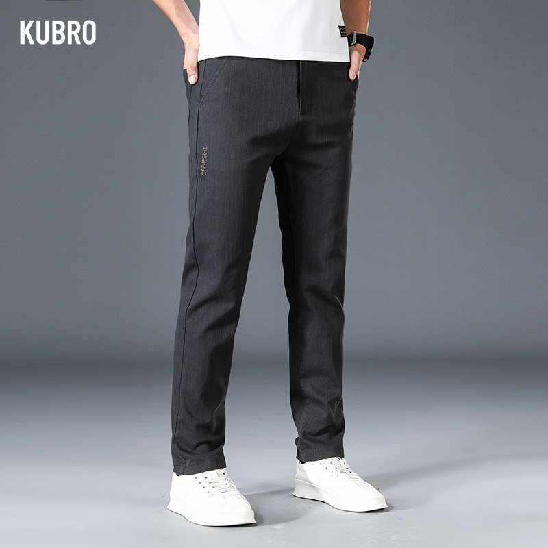 Ανδρικό KUBRO Summer, καθημερινή κορεατική έκδοση Trend Slim, ελαστικό παντελόνι μέσης 2023 Άνοιξη Νέο Stretch, ευέλικτο ανδρικό κανονικό παντελόνι