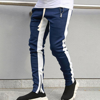 Мъжки есенни зимни панталони Ежедневни панталони с цип Спортни тесни панталони за бягане Спортни панталони Мъжко облекло