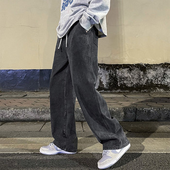 2023 Νέα Κορεάτικη μόδα Χαλαρά τζιν Κλασικό ίσιο φαρδύ φαρδύ παντελόνι στο πόδι Παντελόνι Hip Hop 3XL Μαύρο Γκρι Μπλε