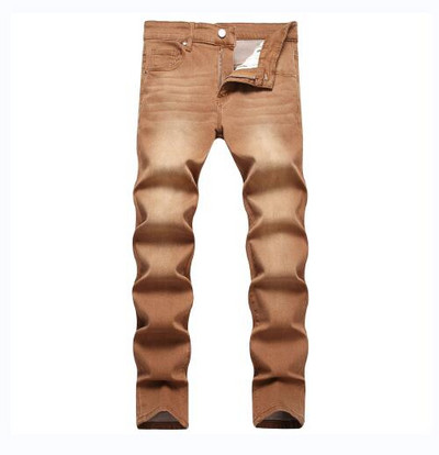 Geltoni Džinsai Vyriškos plonos tamprios džinsinės kelnės Raudonos chaki spalvos kelnės Madingos skalbtos laisvalaikio džinsas plius dydis 28 30 32 34 36 38 40 42