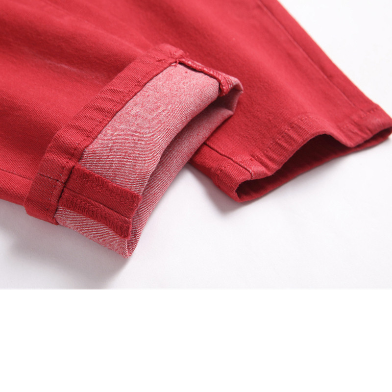 Geltoni Džinsai Vyriškos plonos tamprios džinsinės kelnės Raudonos chaki spalvos kelnės Madingos skalbtos laisvalaikio džinsas plius dydis 28 30 32 34 36 38 40 42