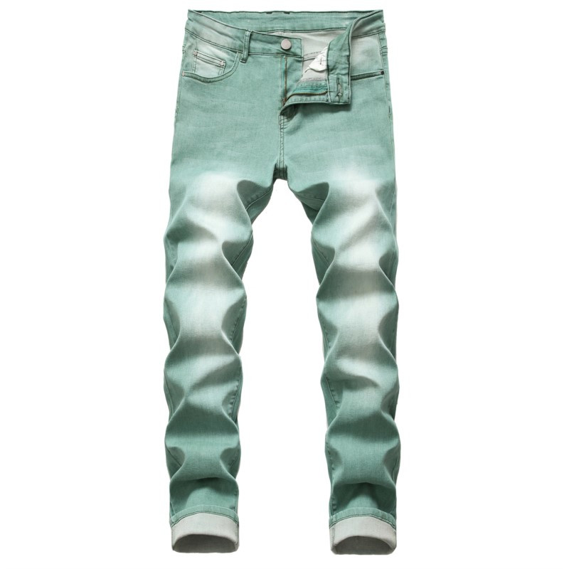 High Street Muške rastezljive uske traperice Modne ležerne boje Traperice Hlače muške zelene žute kaubojske hlače velike veličine 28-42