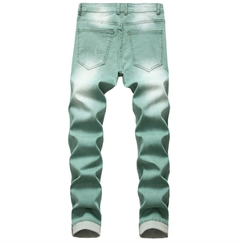 High Street Muške rastezljive uske traperice Modne ležerne boje Traperice Hlače muške zelene žute kaubojske hlače velike veličine 28-42