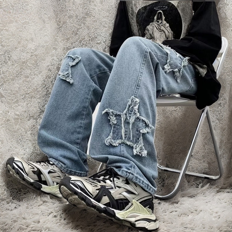 Muške traperice Široke traperice Cargo jeans hlače muške široke ravne vrećaste muške traperice hip hop Streetwear Skateboard Neutralne traperice