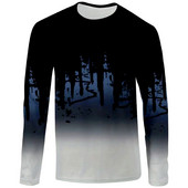 3D tapyba Grafinis spaudinys ilgomis rankovėmis marškinėliai vyrams Pavasaris ruduo Sportas Oversized marškinėliai Kasdieniai marškinėliai Drabužiai