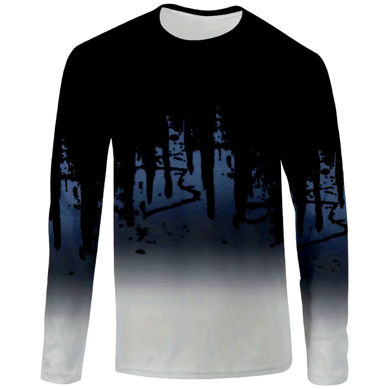 3D tapyba Grafinis spaudinys ilgomis rankovėmis marškinėliai vyrams Pavasaris ruduo Sportas Oversized marškinėliai Kasdieniai marškinėliai Drabužiai