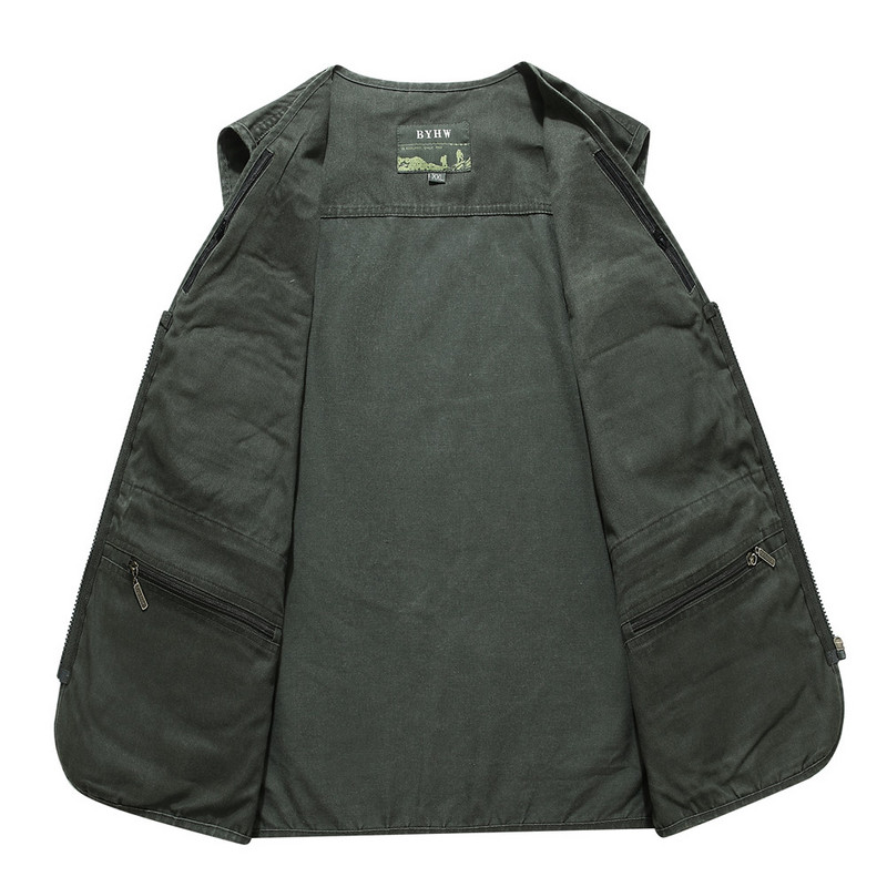 L-6XL velika veličina, novi muški pamučni prsluk s više džepova, ležeran s mnogo 14 džepova, jakne bez rukava, muški prsluk za fotografije na otvorenom