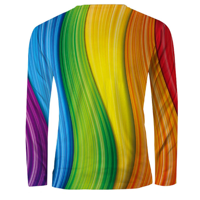 3D šareni grafički ispis Majice dugih rukava za muškarce Proljeće Jesen Sport Prevelike majice kratkih rukava Ležerna Hip Hop majica Odjeća